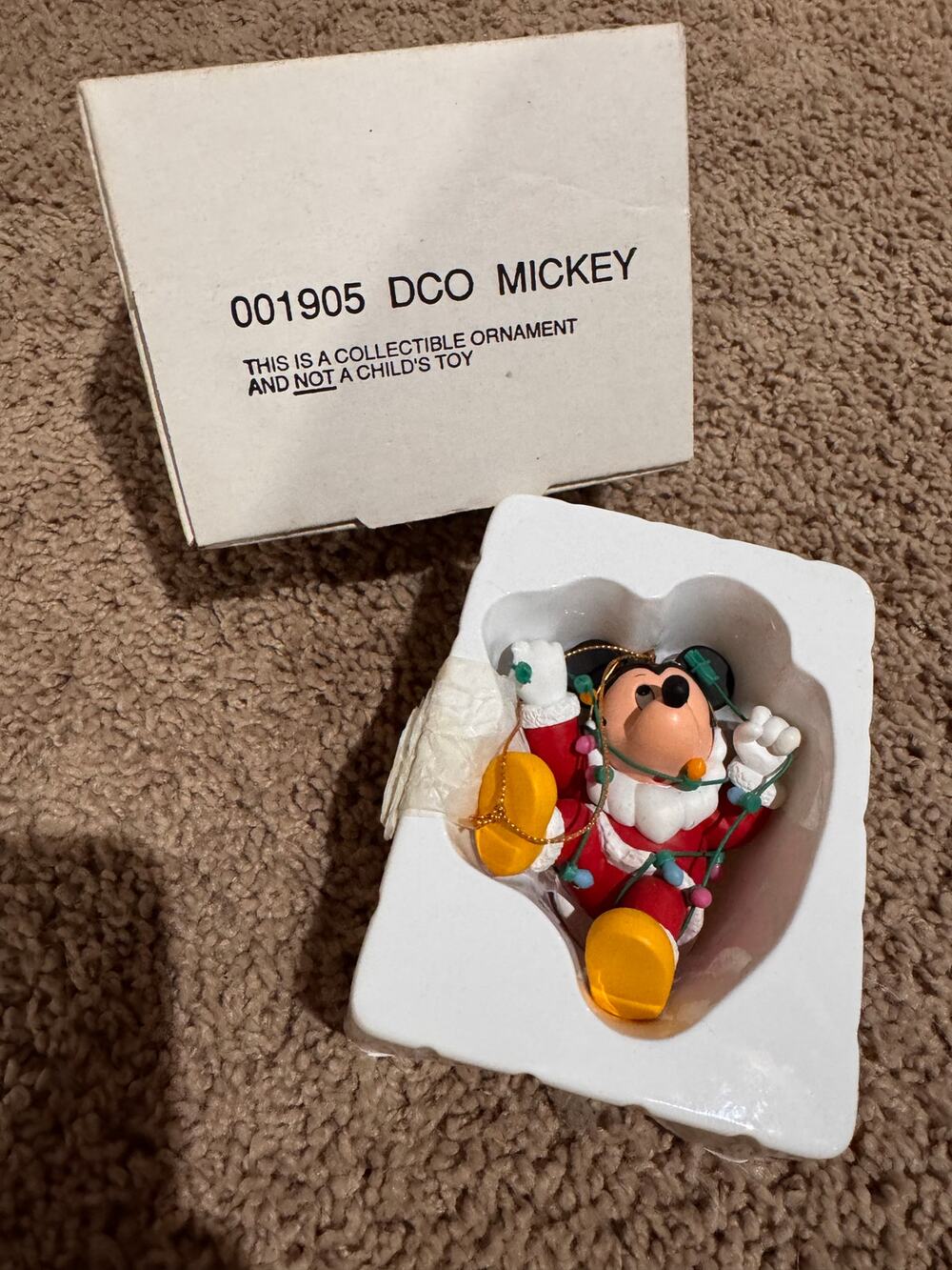 Vintage Disney Grolier DCO Mickey Holiday 001905 Ornament w/Box